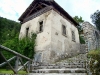 Una ripresa panoramica, leggermente alterata, della facciata principale del mulino Del Favero.