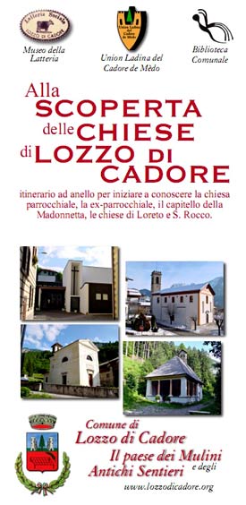 copertina pieghevole alla scoperta delle chiese di Lozzo di Cadore