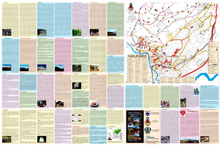 pannello posto in piazza IV novembre: Carta turistica di Lozzo di Cadore