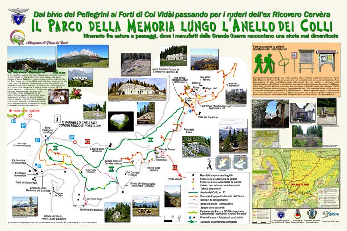 pannello informativo località bivio Pellegrini: parco della memoria di Pian dei Buoi 