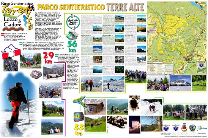pannello informativo piazza IV novembre Lozzo di Cadore: Parco Sentieritico Terre Alte