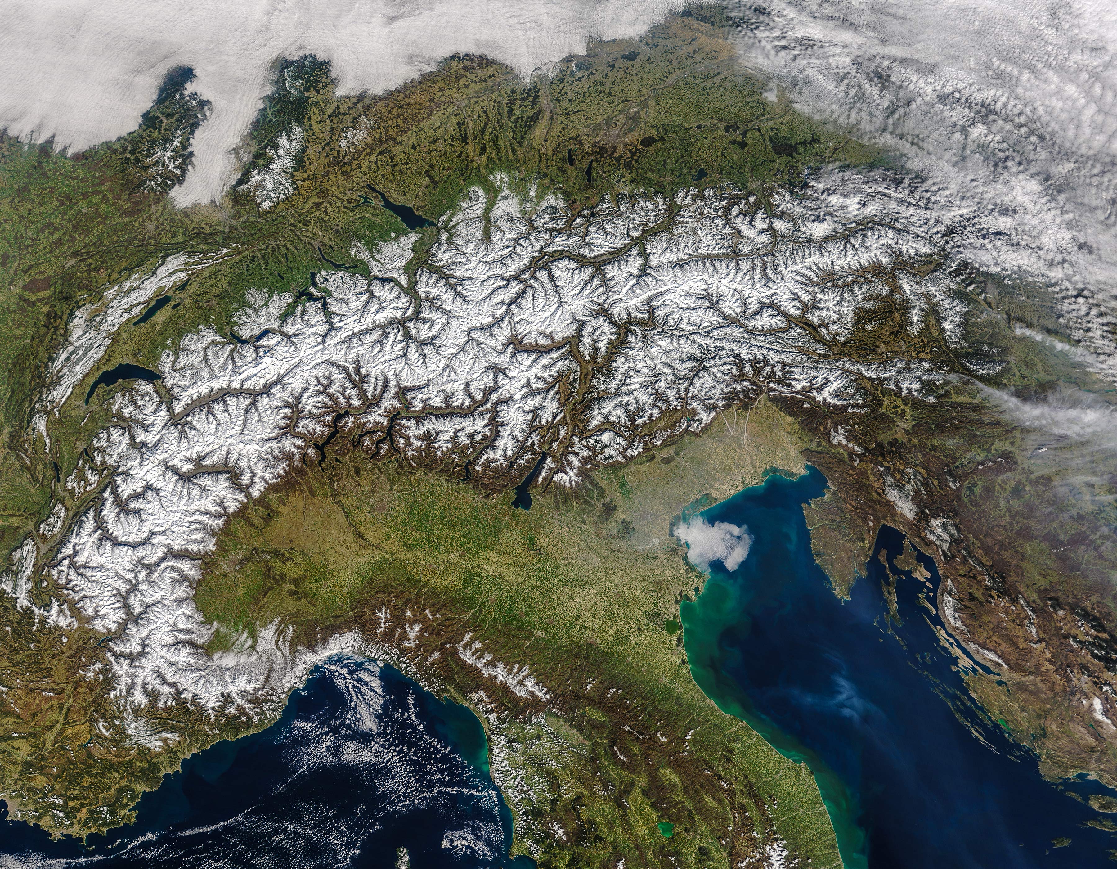 Spring Snow Cover in The Alps
