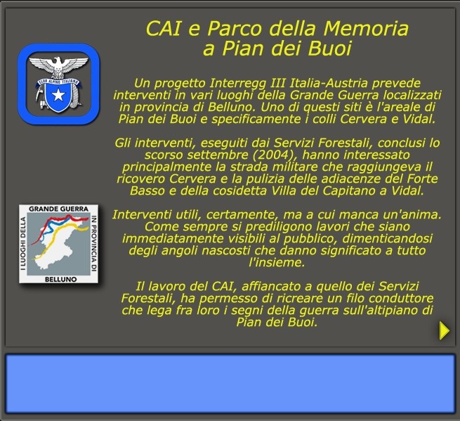 CAI e Parco della memoria a Pian dei Buoi