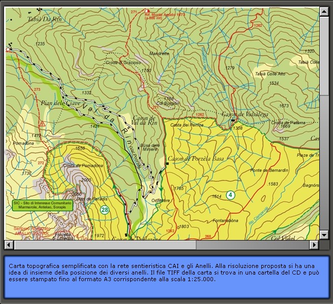 la sentieristica esistente a Lozzo di Cadore: Carta dei Sentieri di Lozzo di Cadore 1:25.000