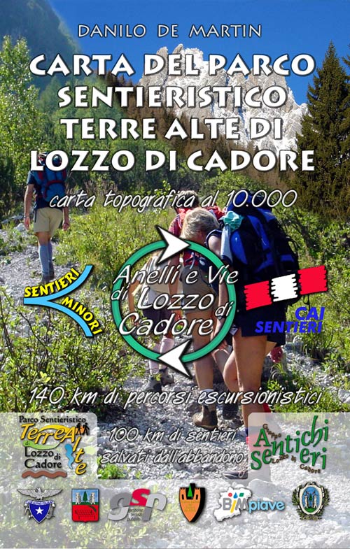 Copertina della Carta del Parco Sentieristico Terre Alte di Lozzo di Cadore