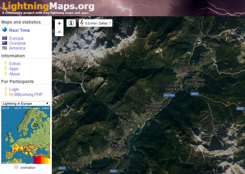 Fulmini in tempo reale (LightningMaps.org)