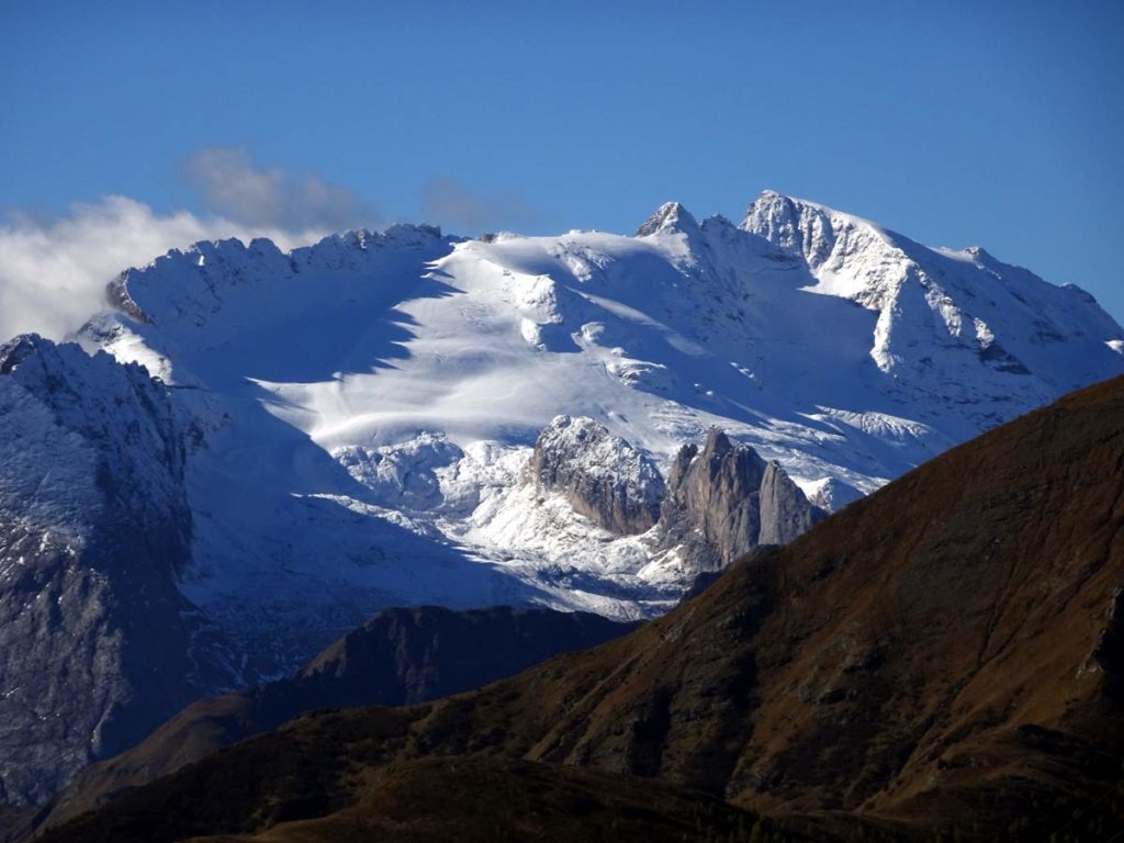 Marmolada dai pressi del Passo Falzarego, dalla base di P. Ferrino del Piccolo Lagazzuoi
