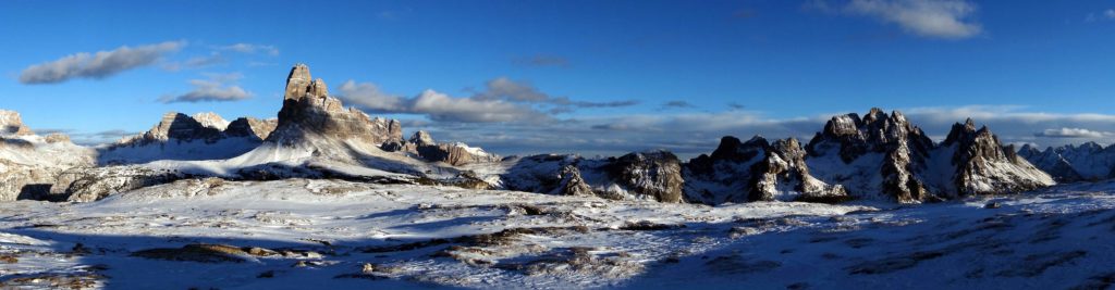 Panoramica dalla Torre di Toblin a Punta Col de Varda dal Monte Piana