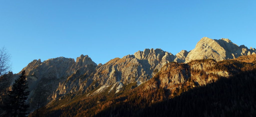 Tramonto su Pupera Valgrande, Cresta dei Castellati e M. Brentoni