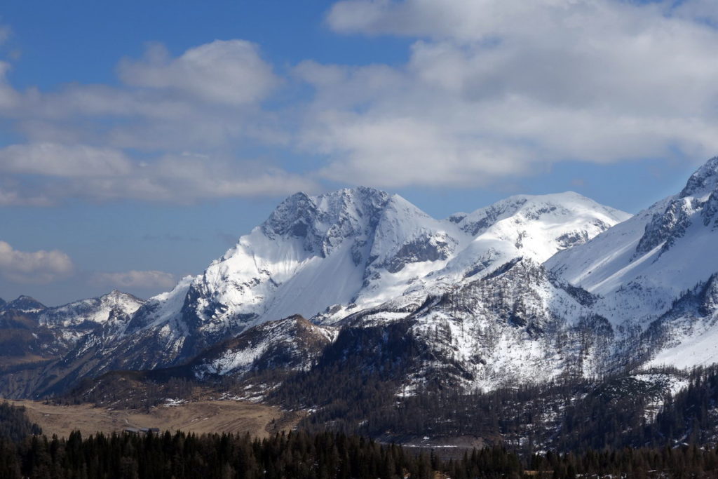 Bivera e Clapsavon con il pascolo di Razzo e la relativa casera, Dumella e Col Marende dal M. Losco