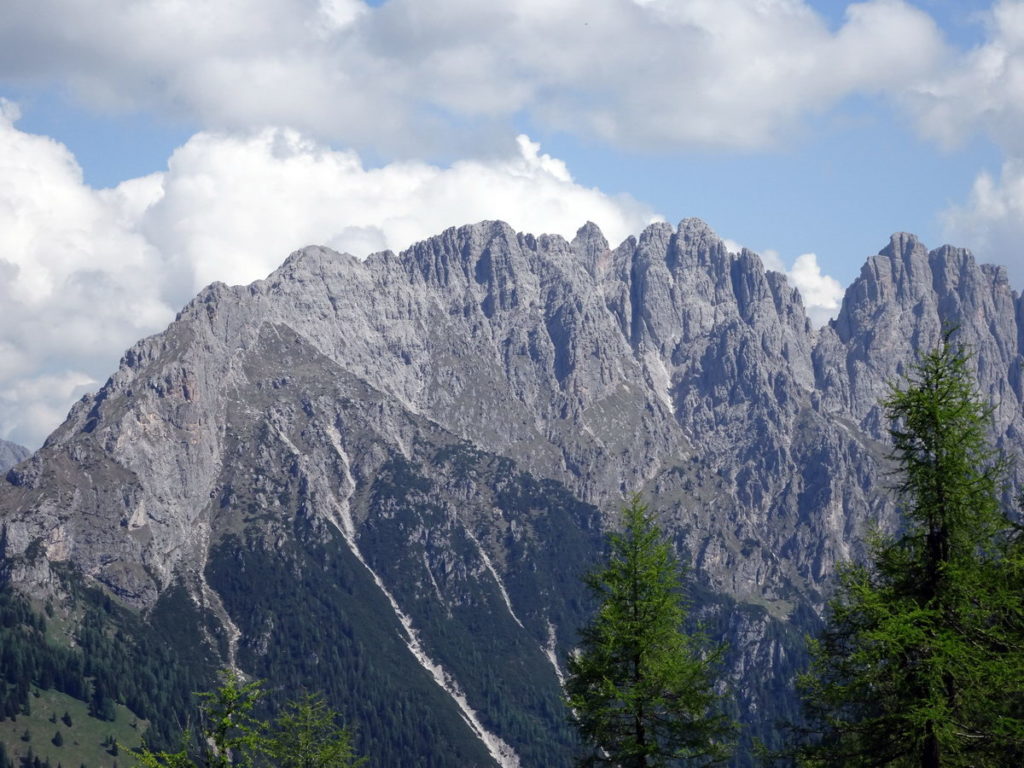 Creton di Clap Piccolo, Torre Sappada, Creton di Clap Grande e Creton di Culzei ripresi tra M. Pezzocucco e M. Palon