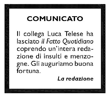 luca telese ha lasciato il fatto quotidiano